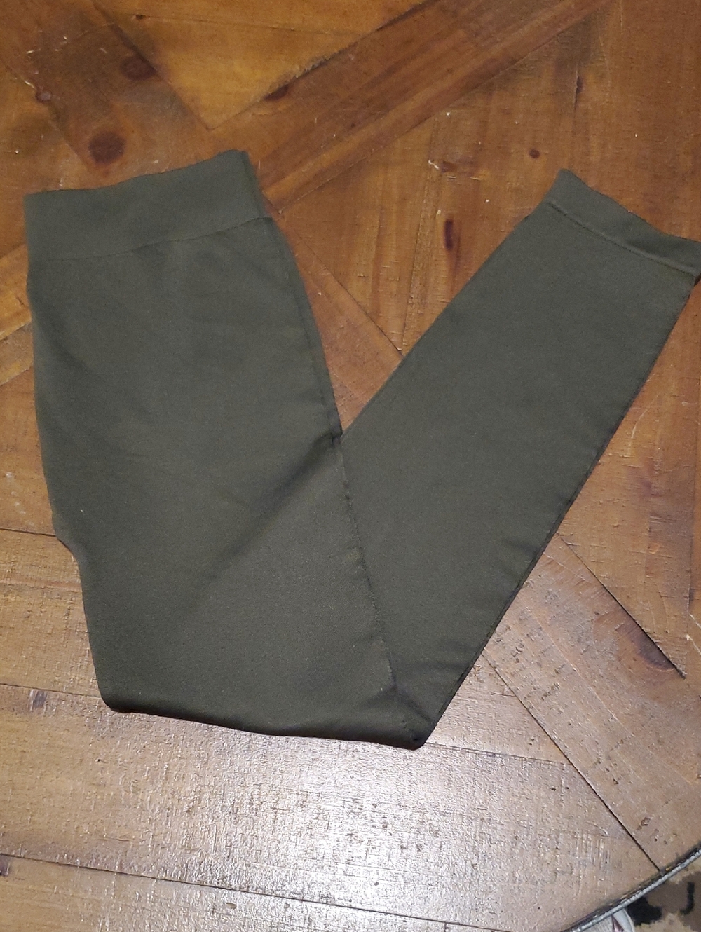 Zenana Outfitters Kids Olive Green Stretch Leggings